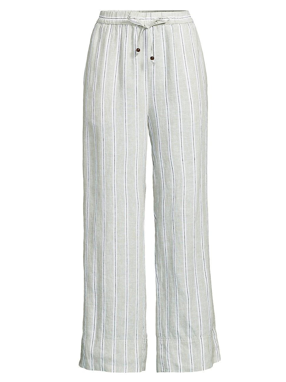 Womens Penla Linen Striped Pants Product Image