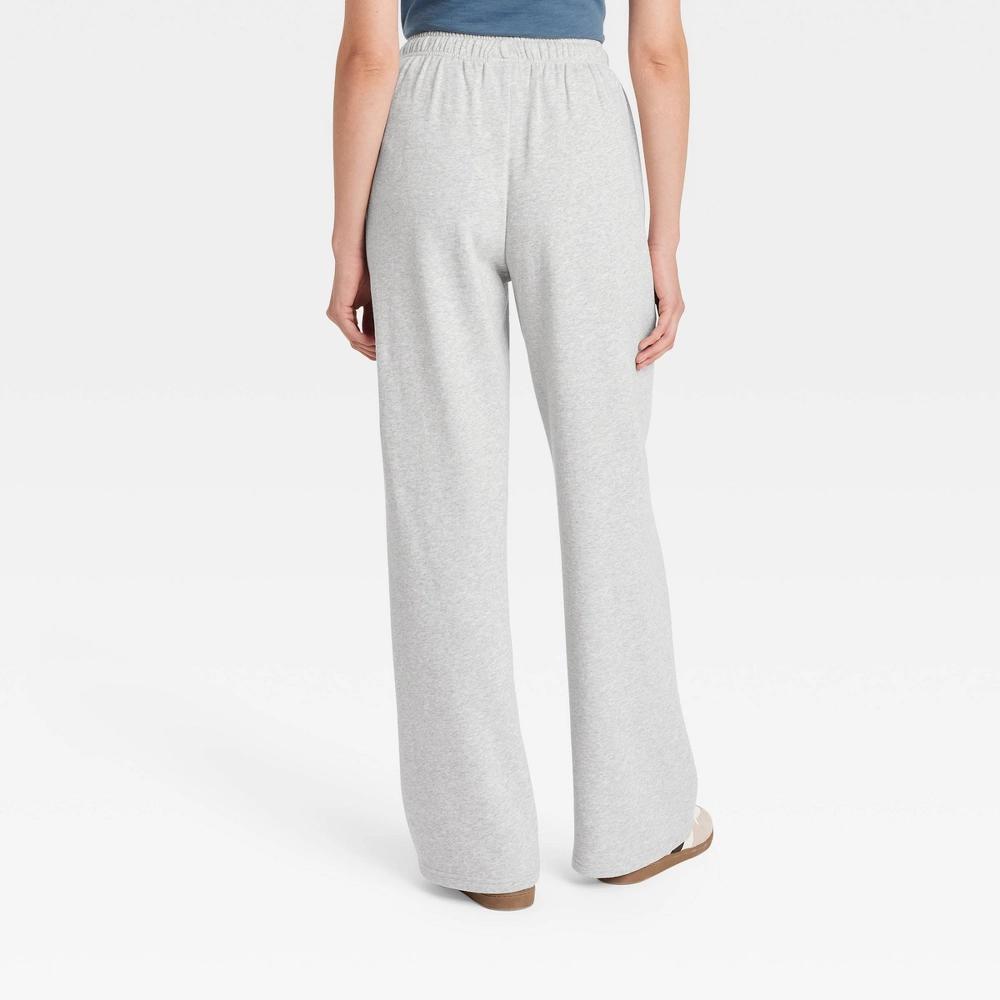Women's High-Rise Wide Leg Sweatpants - Universal Thread™ Heather Gray XL Product Image