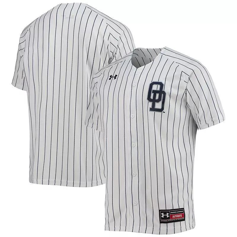Men's Under Armour White Old Dominion Monarchs Pinstripe Replica Baseball Jersey, Size: XL, Odu White Product Image