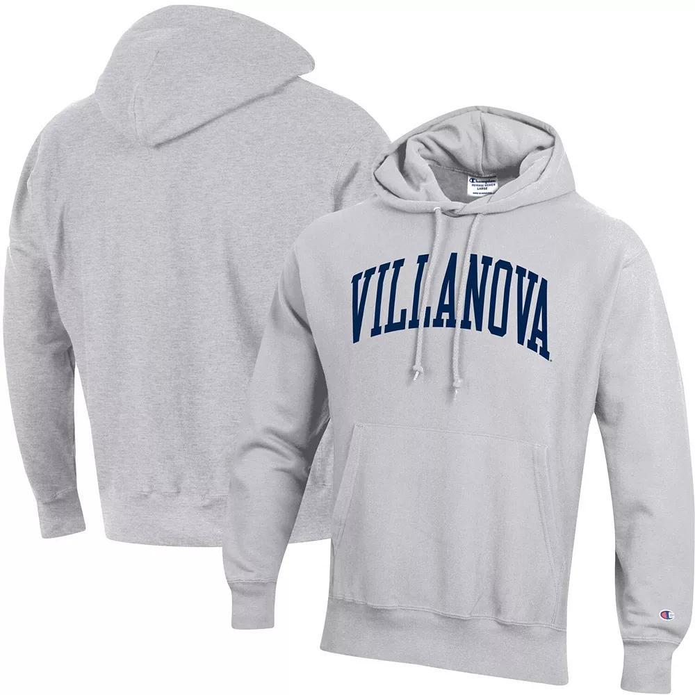 Men's Champion Heathered Gray Miami Hurricanes Team Arch Reverse Weave Pullover Hoodie, Size: Large, Grey Product Image