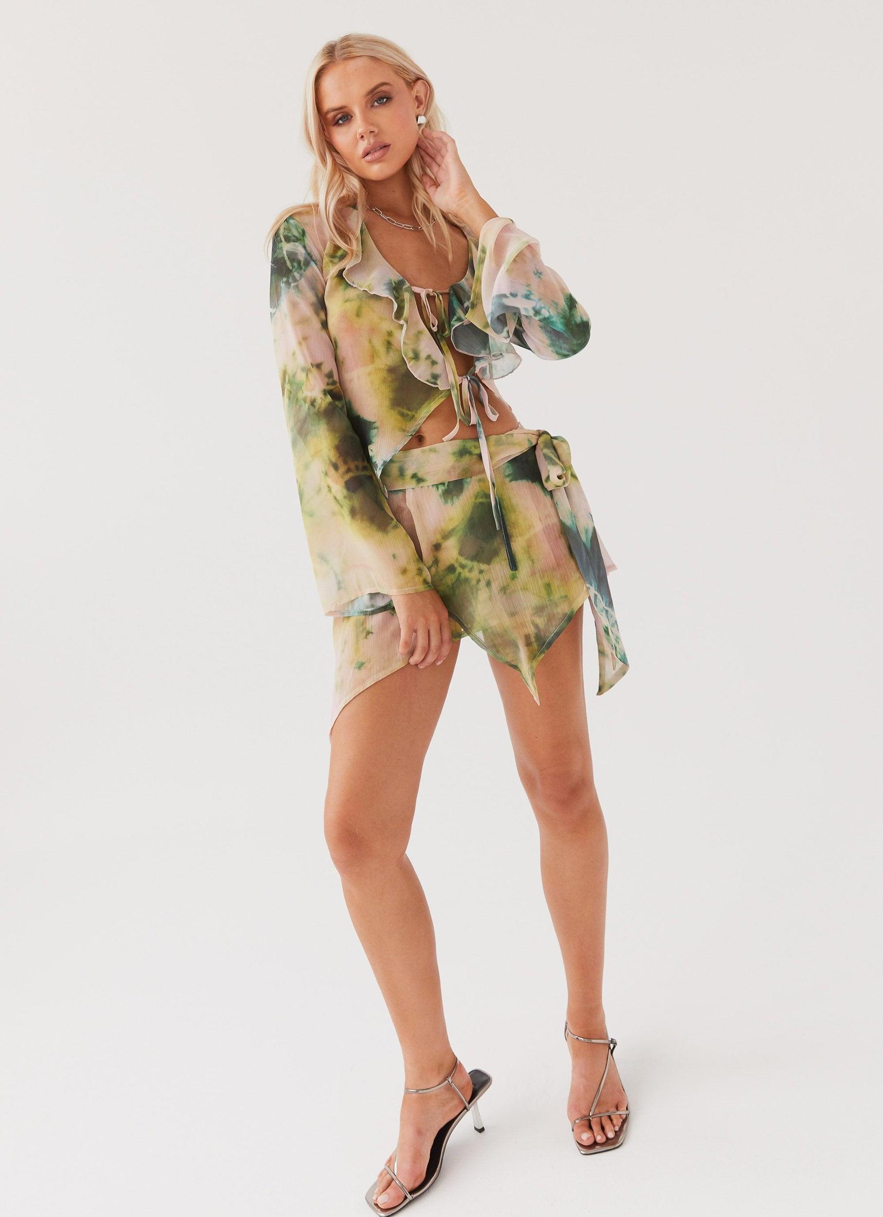 Sariah Tie Mini Skirt - Rainforest Product Image