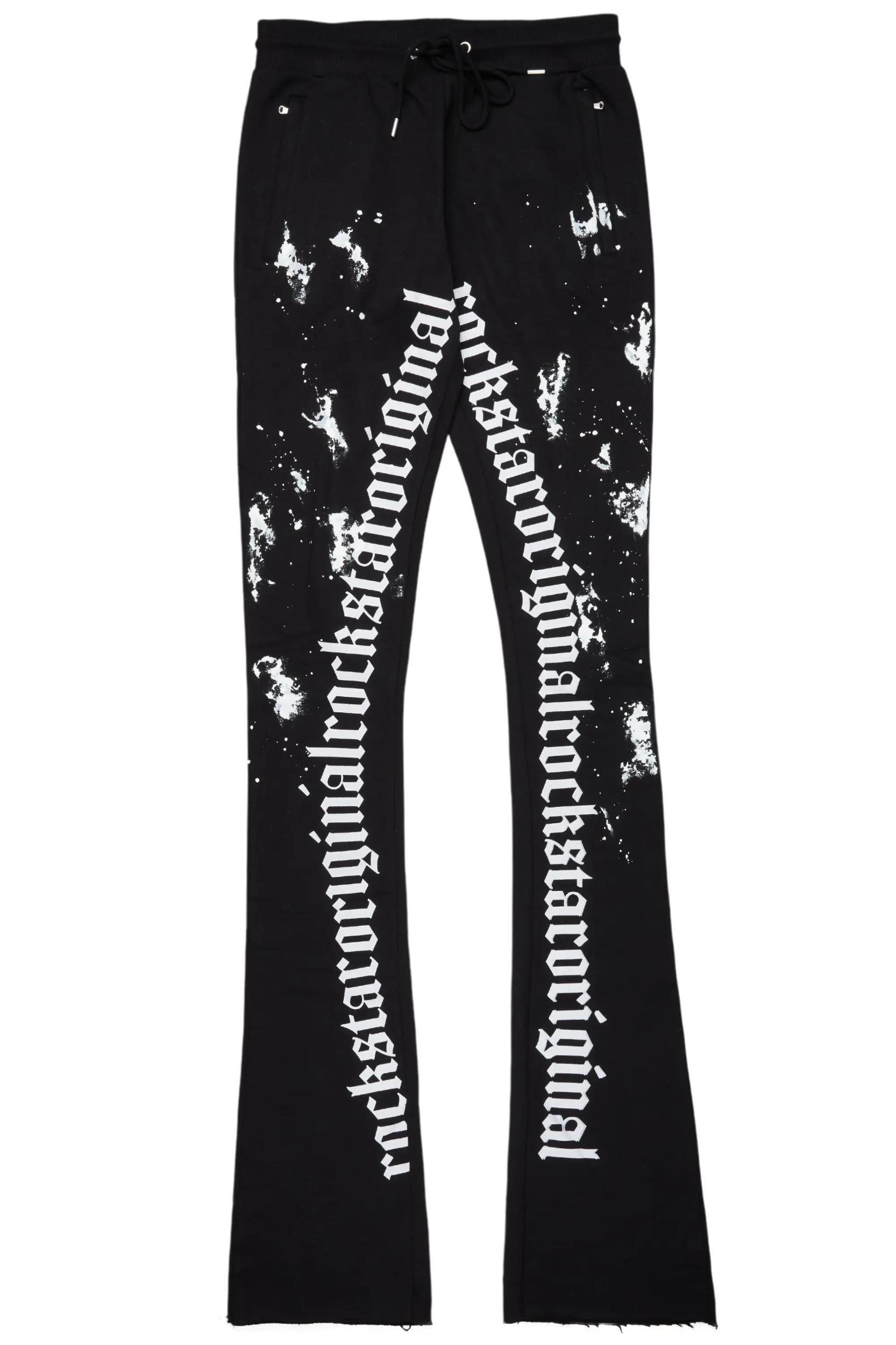 Adwin Painter Black/White Super Stacked Flare Pants Male Product Image