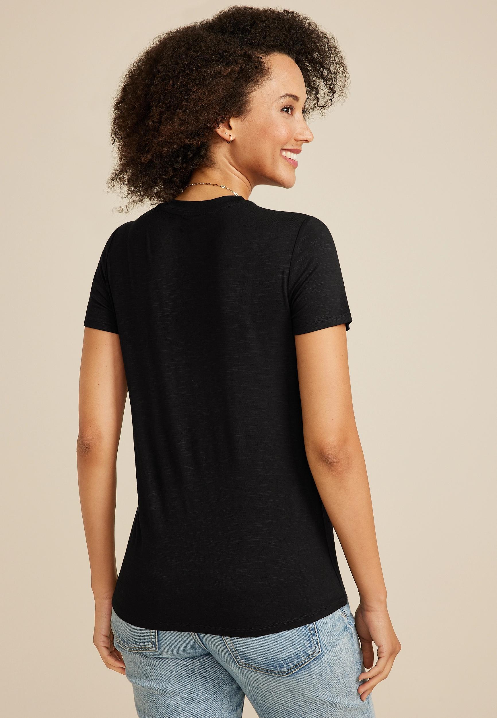 Maurices Womens X Large Size 24/7 Kennedy Crew Neck Tee White Product Image