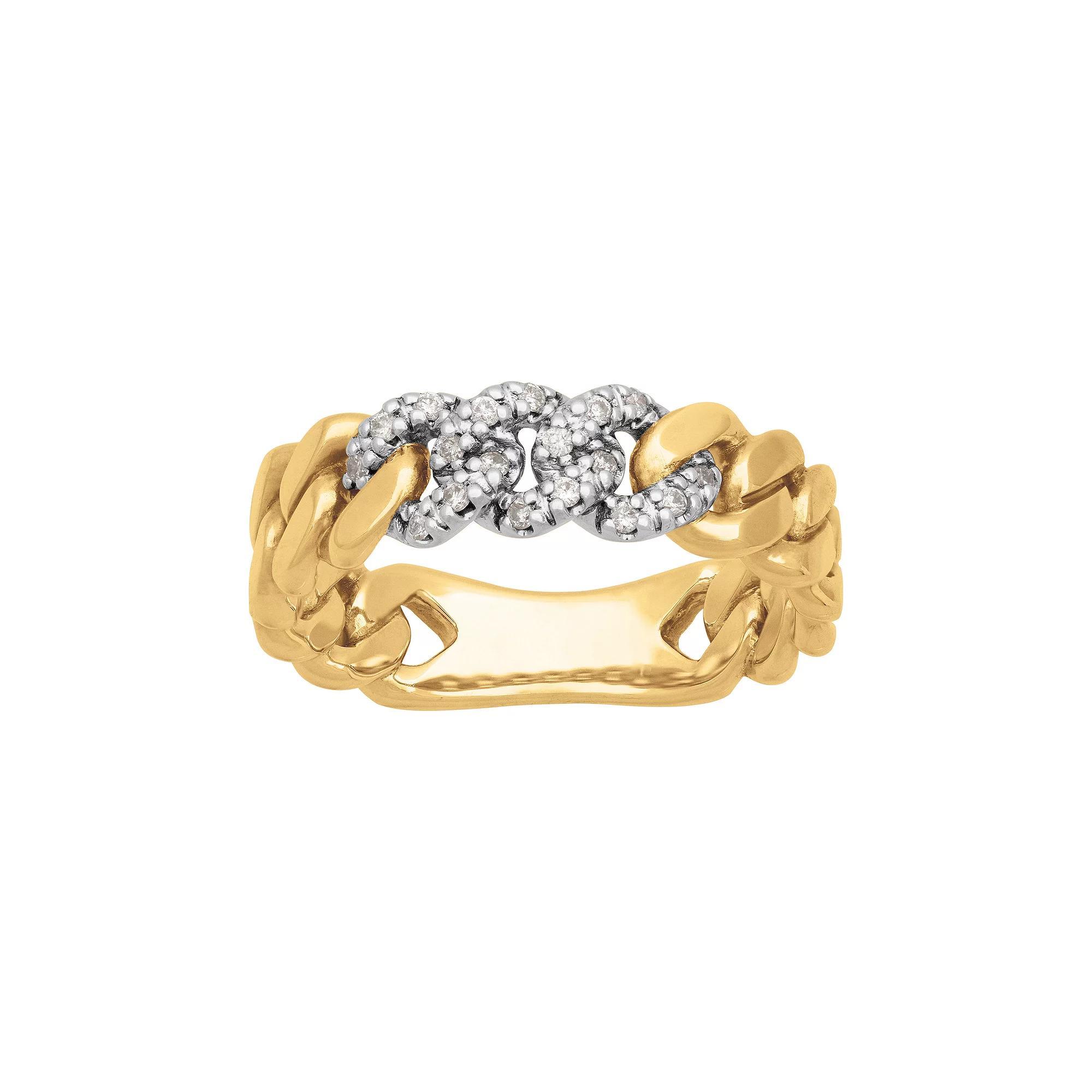AXL 10k Gold 1/10 Carat T.W. Diamond Men's Link Band, Size: 10.50 Product Image