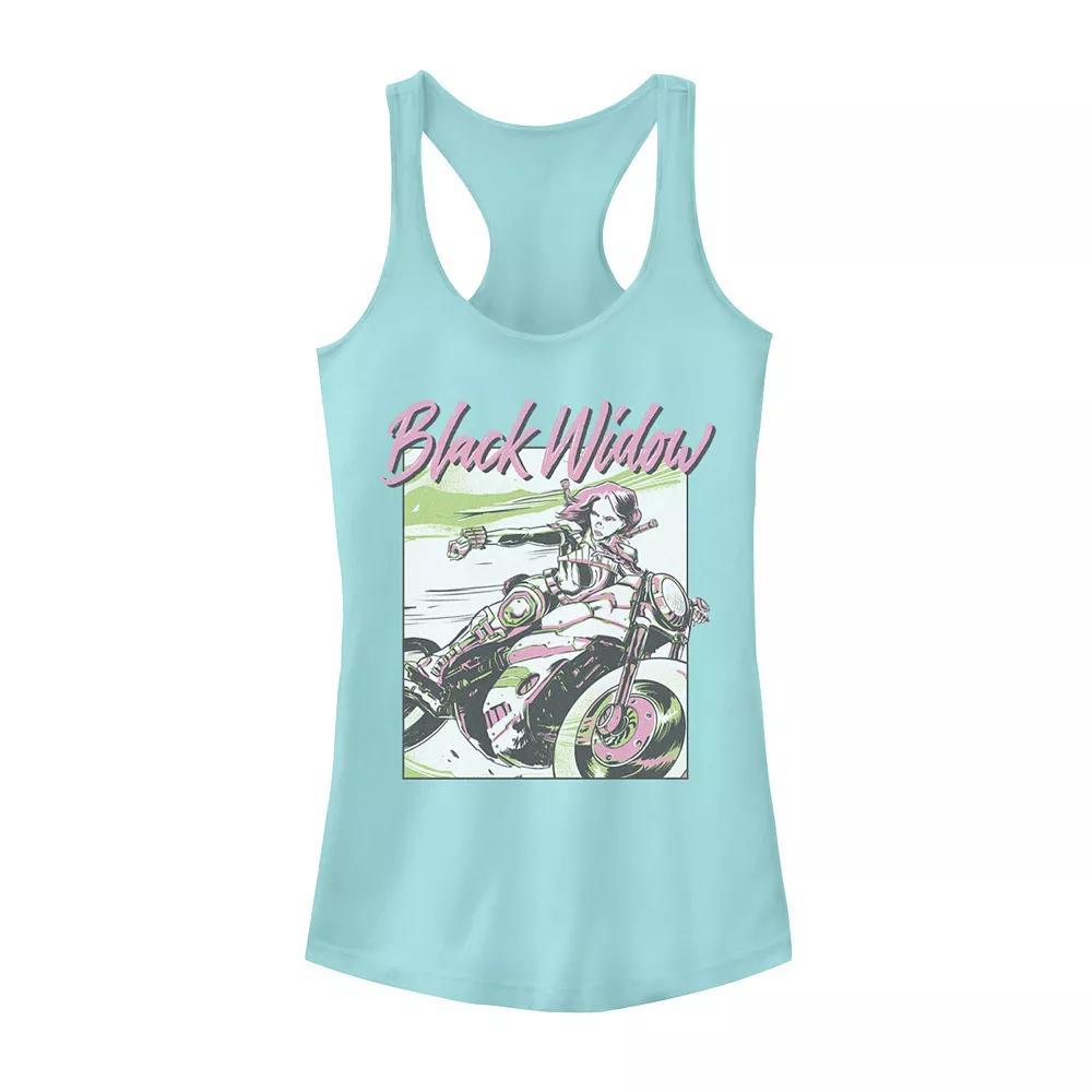 Juniors' Marvel Black Widow Neon Action Pose Tank Top, Girl's, Size: Small, Cancun Product Image