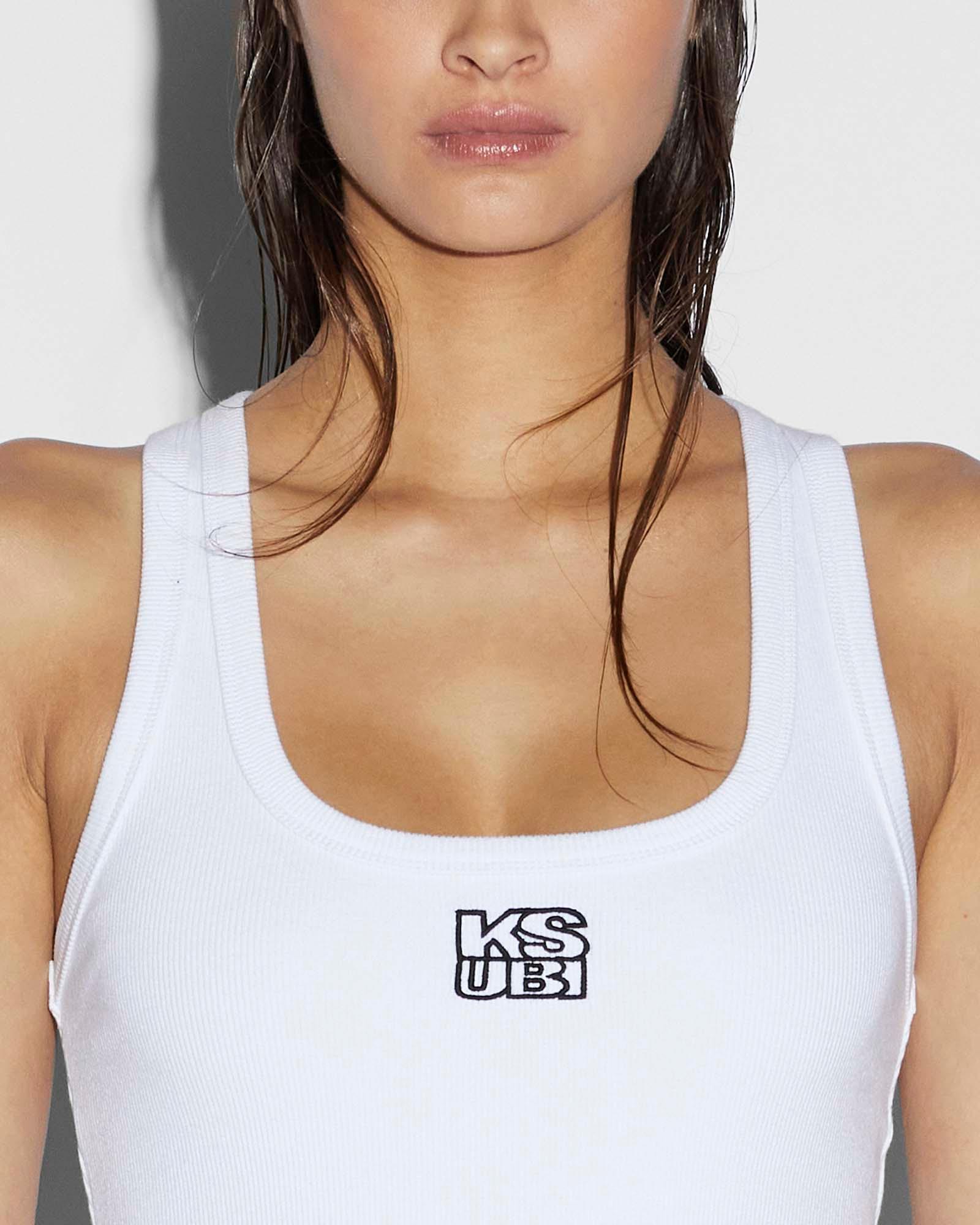 STACKED ORIGIN TANK WHITE Female Product Image