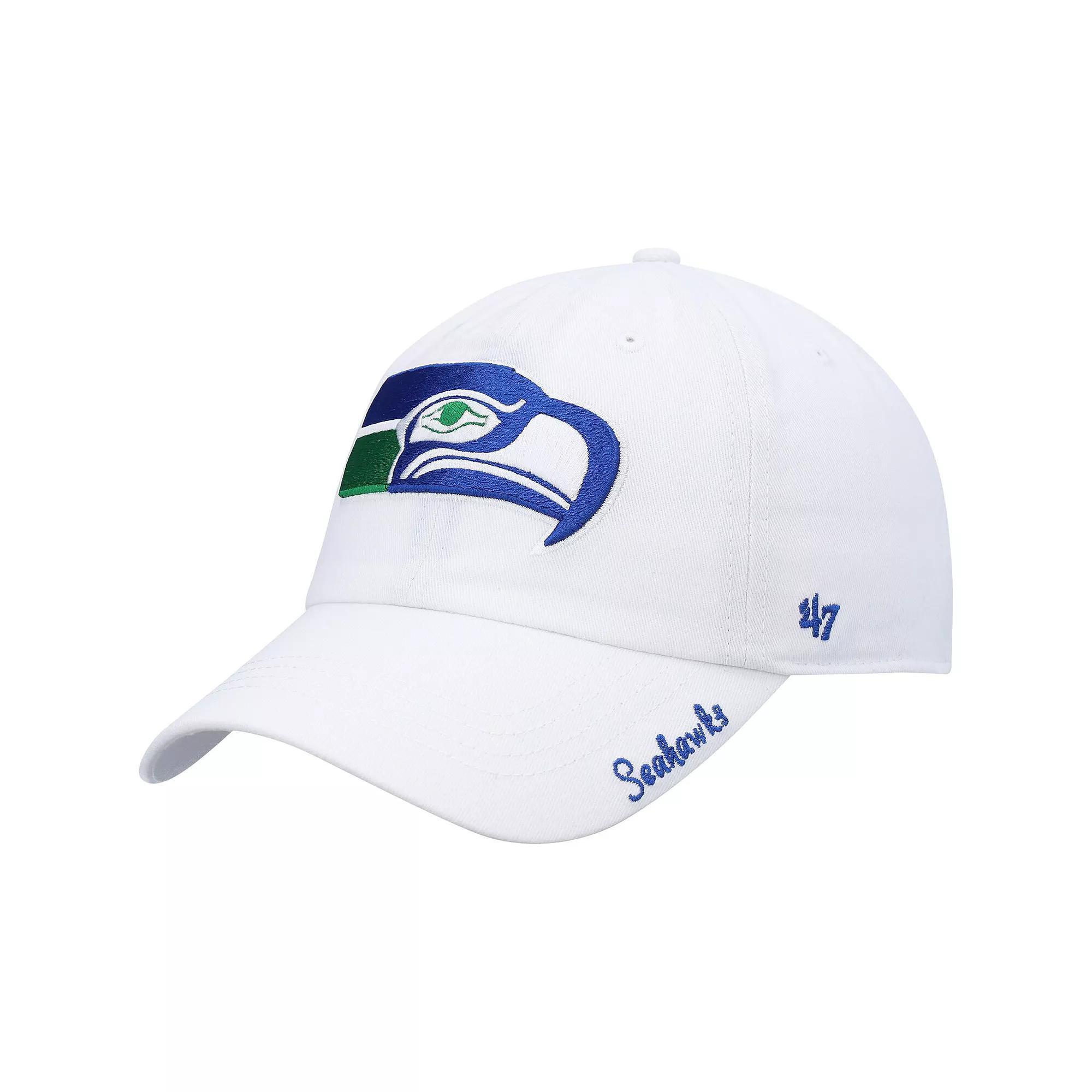 Women's '47 White Seattle Seahawks Miata Clean Up Legacy Adjustable Hat Product Image