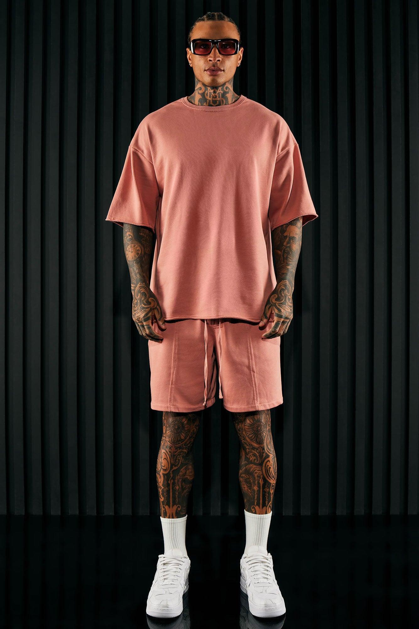 I Like How It Looks Oversized Terry Short Sleeve Tee - Mauve Product Image