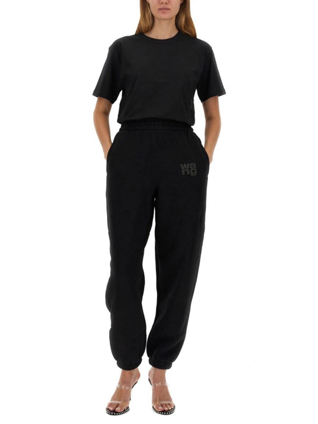 ALEXANDER WANG T Skewed Logo T-shirt In Black Product Image