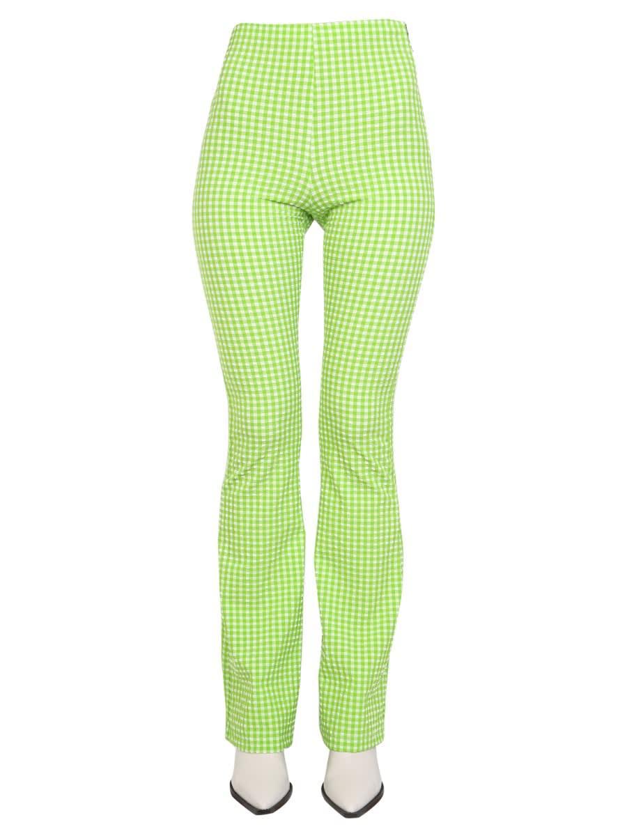 MSGM Pants With Plaid Pattern In Green Product Image