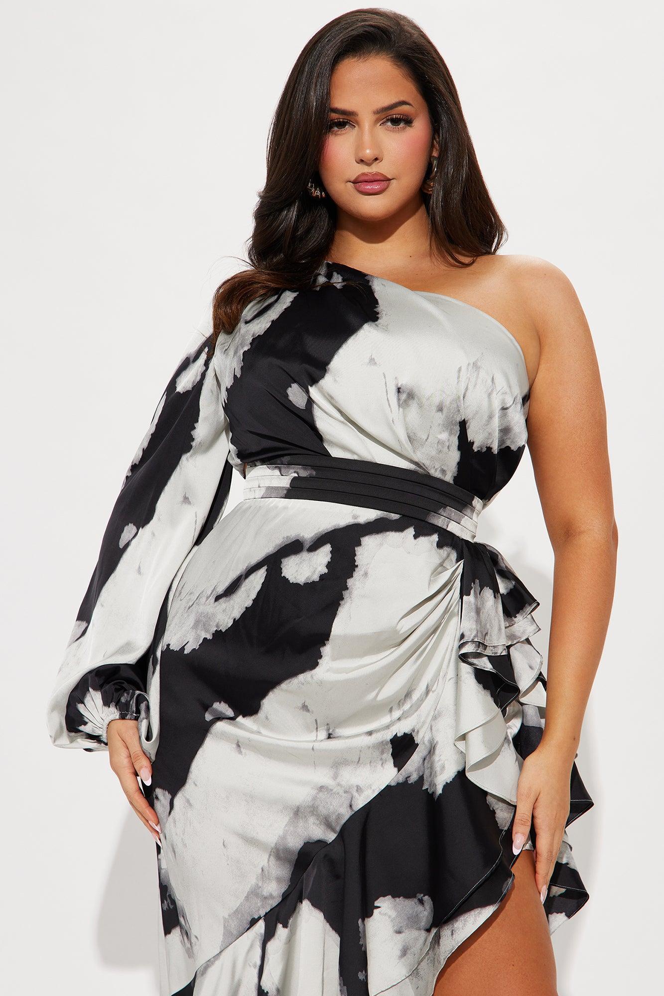 Florence Satin Maxi Dress - Black/combo Product Image