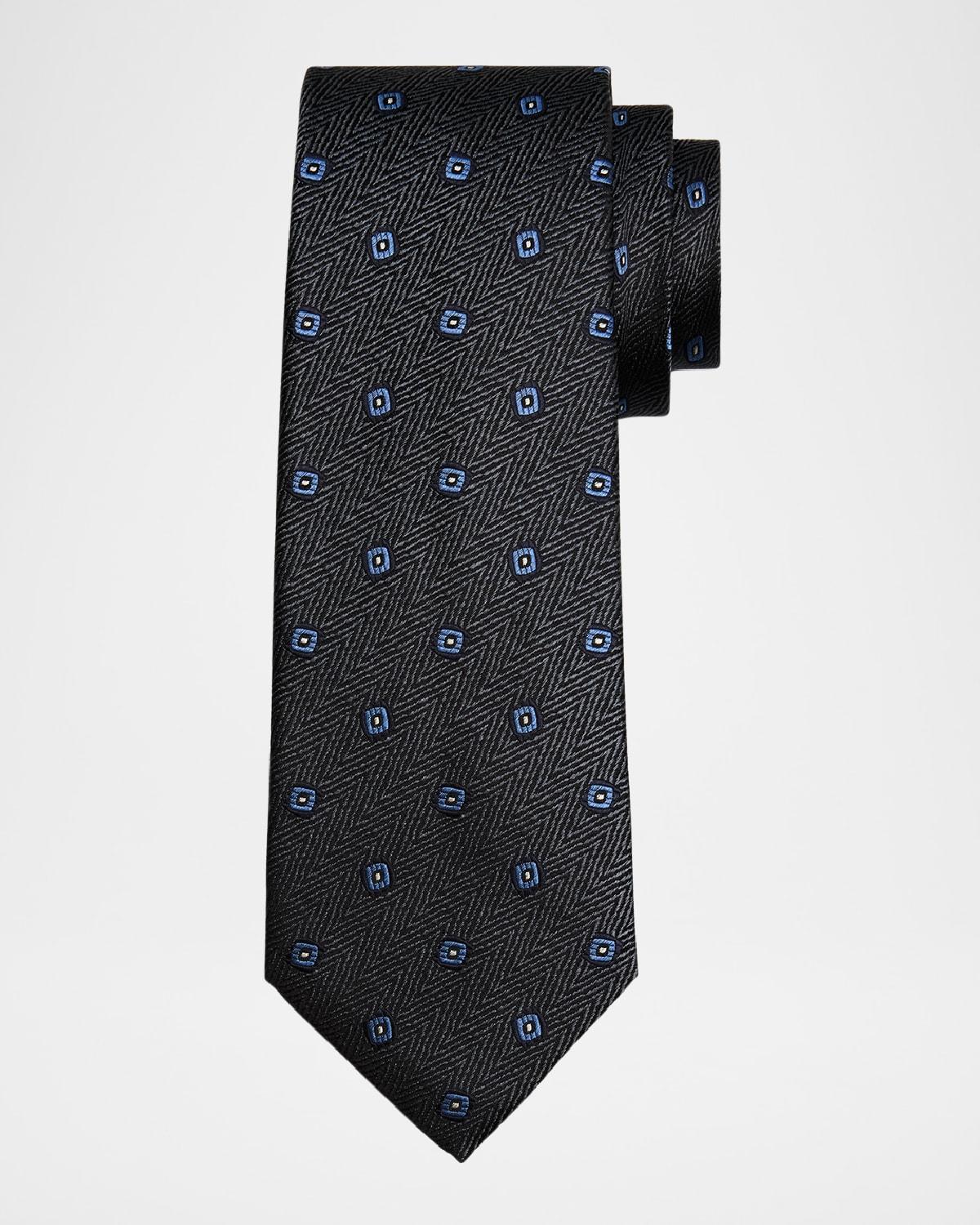 Mens Chevron Tossed Squares Silk Tie Product Image