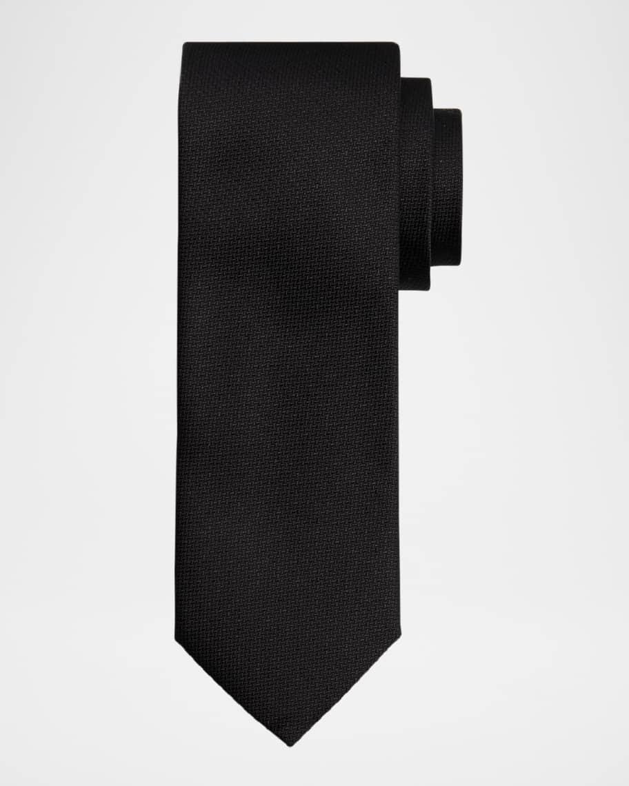 Mens Woven Micro-Pattern Silk Tie Product Image