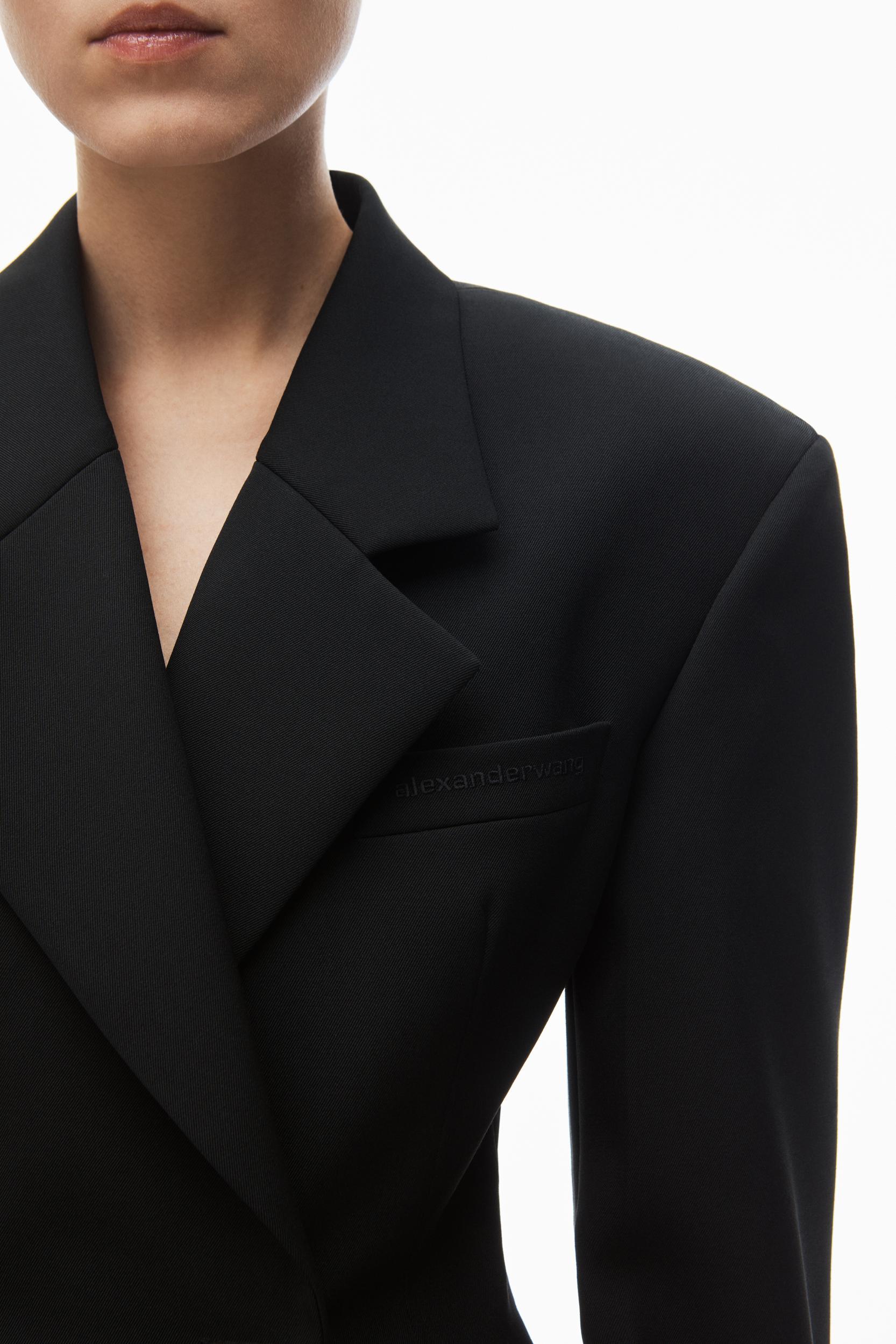 Asymmetric Blazer Minidress In Wool Twill Product Image