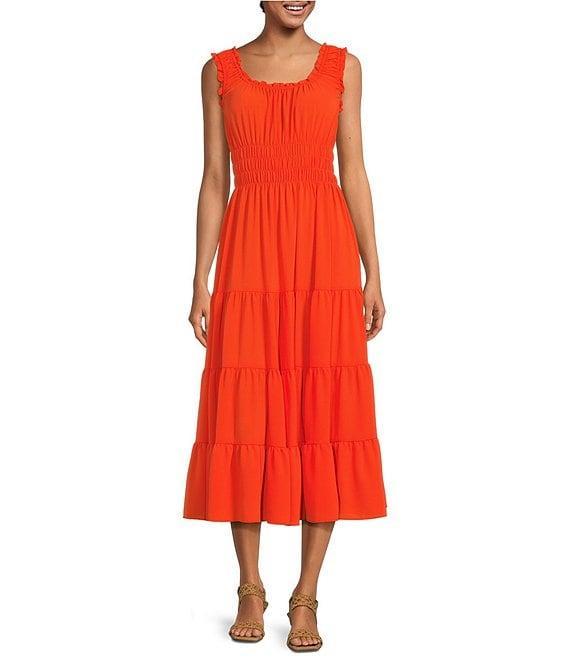 Alex Marie Bentley Pebble Crepe Scoop Neck Sleeveless Maxi Dress Product Image