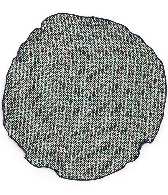 Edward Armah Muted Paisley Reversible Silk Pocket Circle Product Image