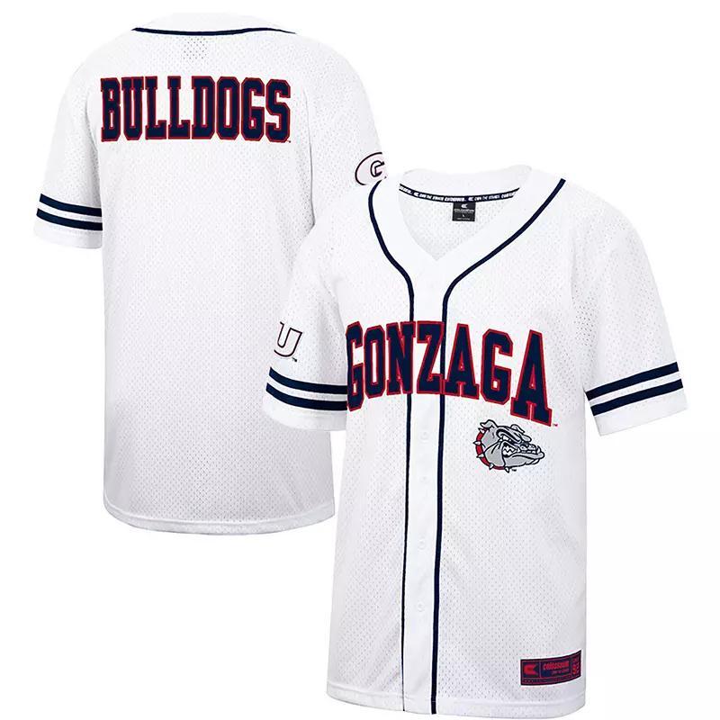 Men's Colosseum White/Navy Gonzaga Bulldogs Free Spirited Baseball Jersey, Size: 2XL, Zag White Product Image