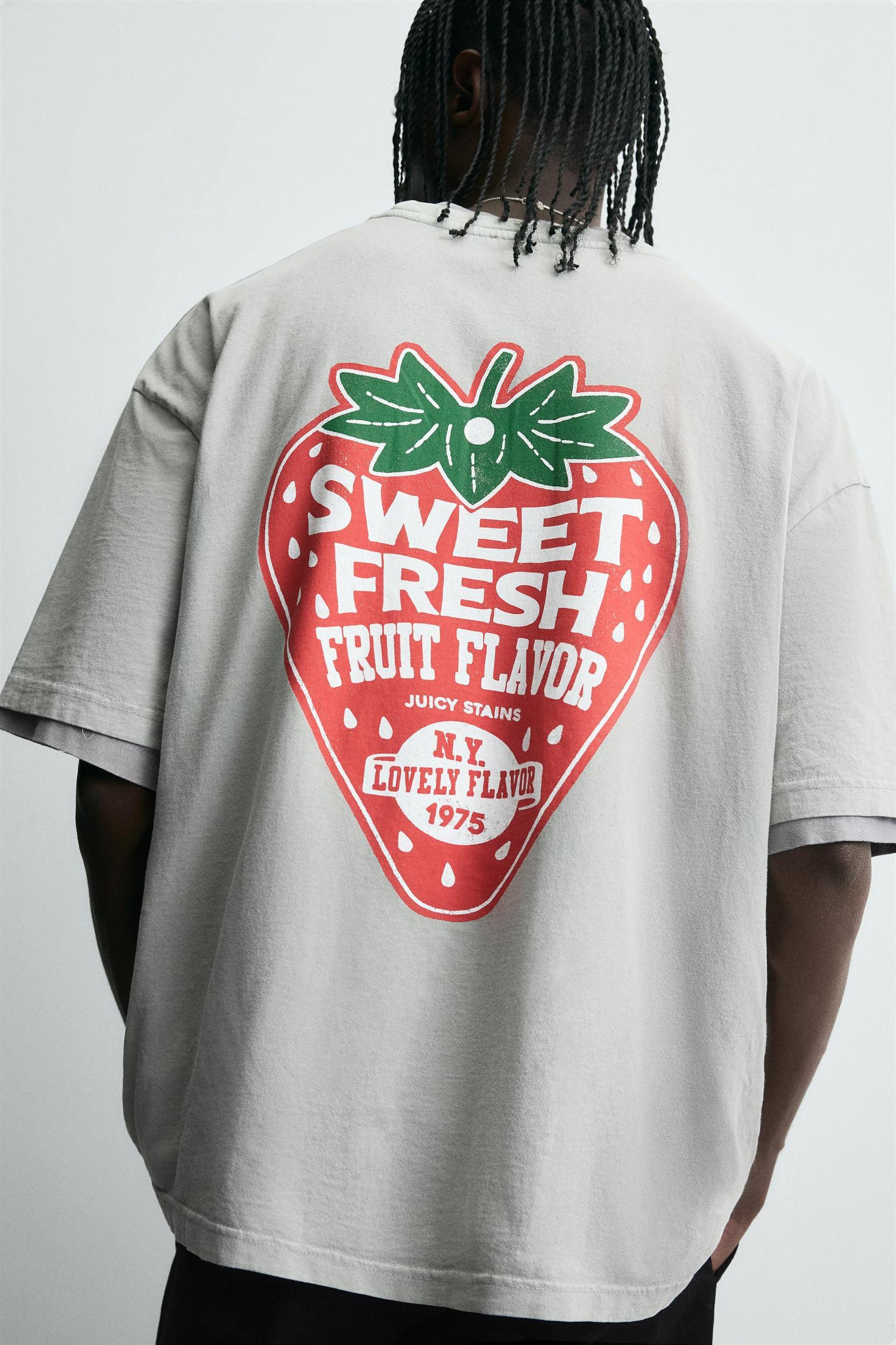 WASHED T-SHIRT WITH COMBINED PRINT Product Image