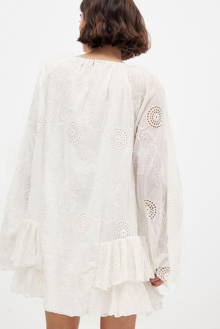 Embroidered Volume Mini Dress Product Image