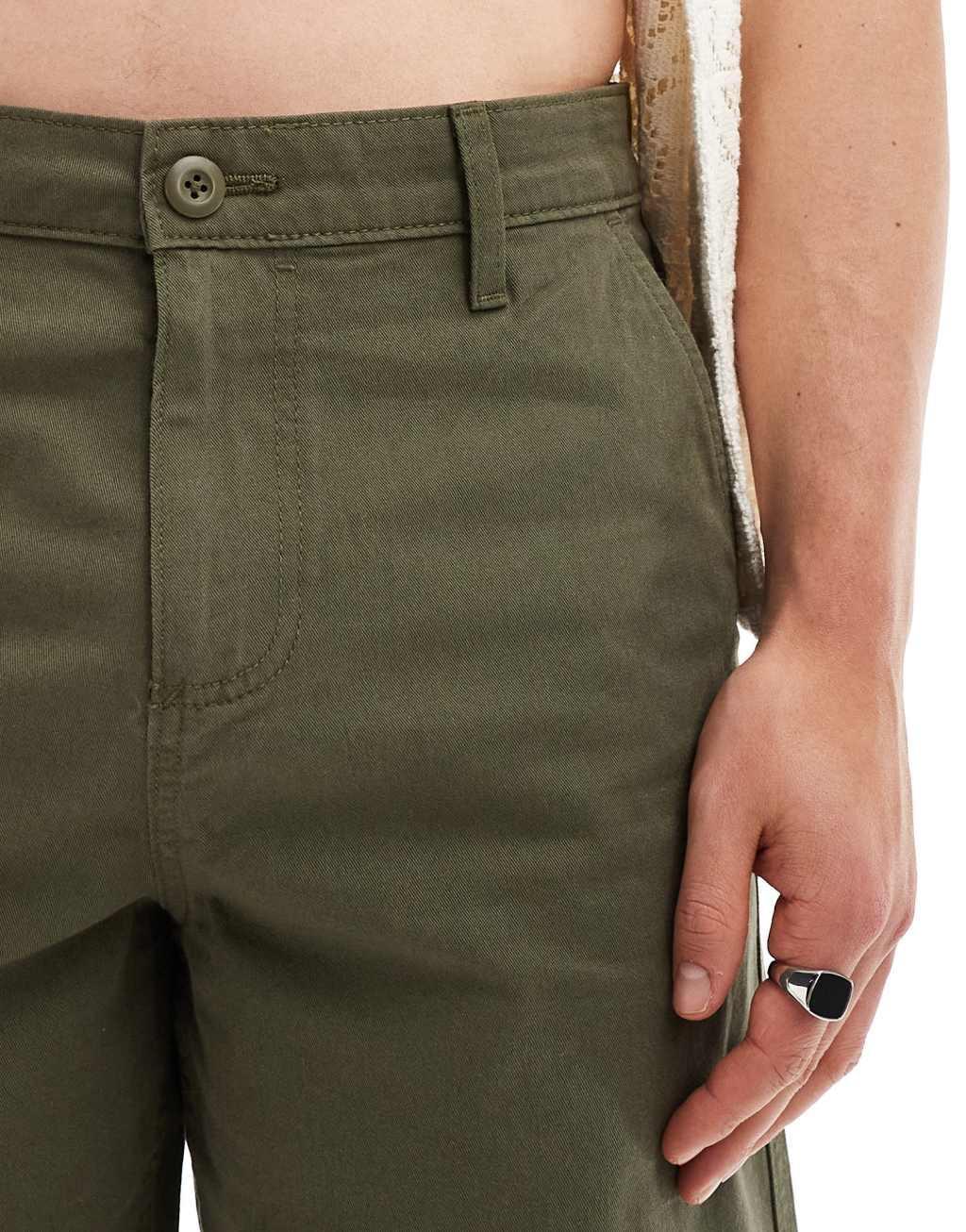 ASOS DESIGN chino shorts in khaki Product Image