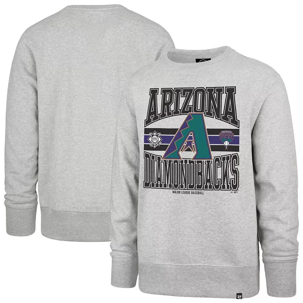Men's '47  Gray Arizona Diamondbacks Letters Headline Pullover Sweatshirt, Size: Large, Grey Product Image