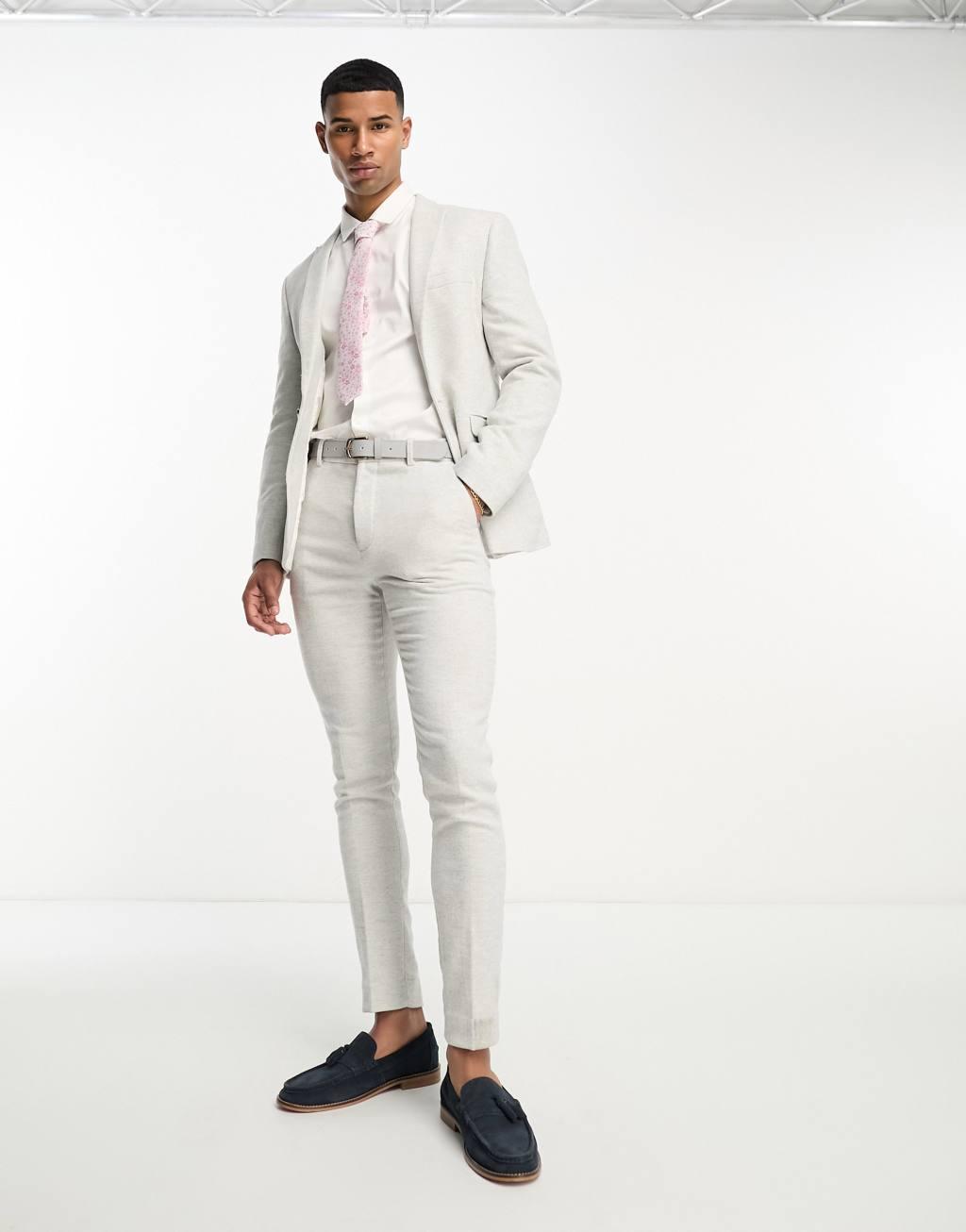 ASOS DESIGN Wedding skinny wool mix suit pants Product Image