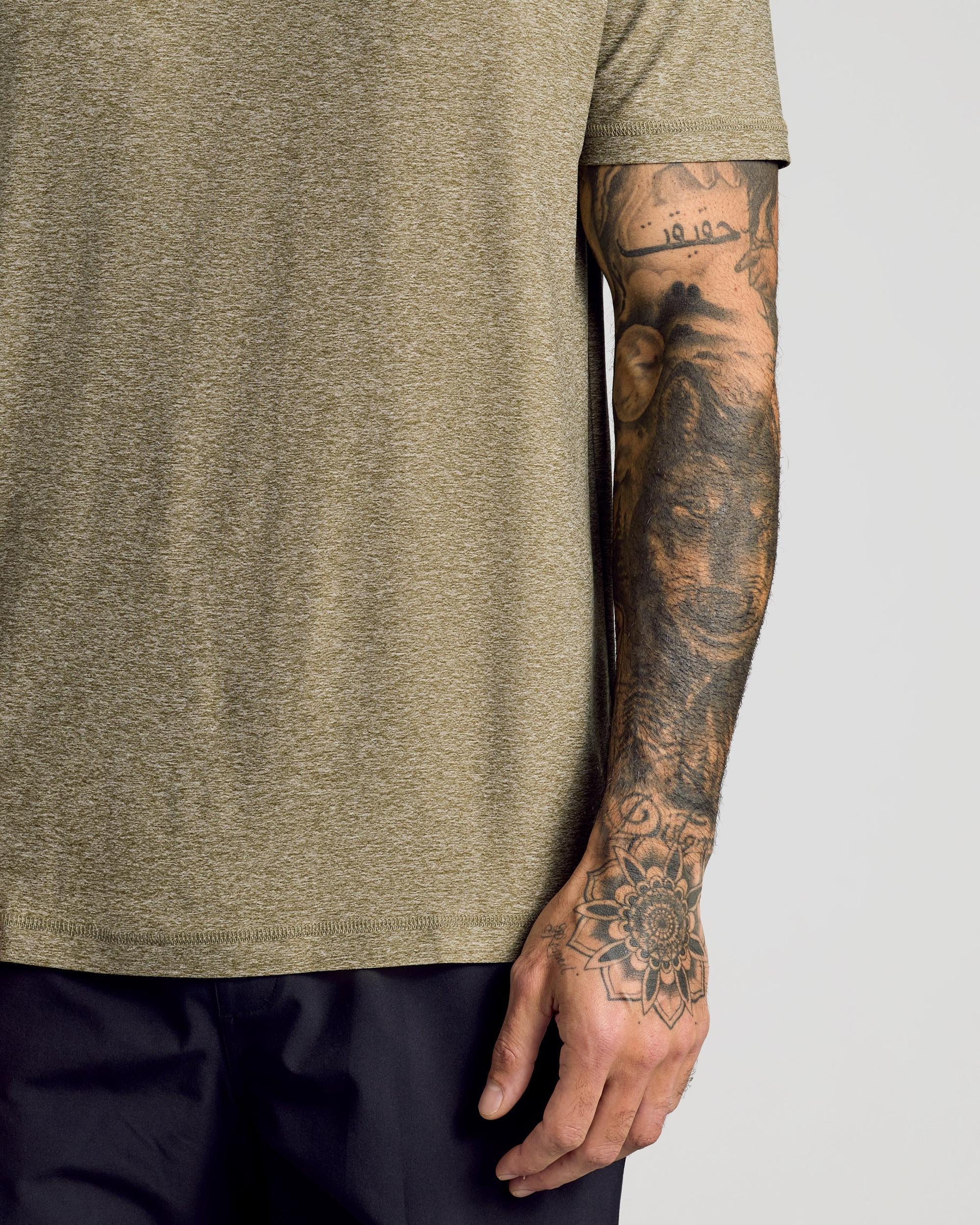Heather Military Green Active Crew Neck Tee Product Image
