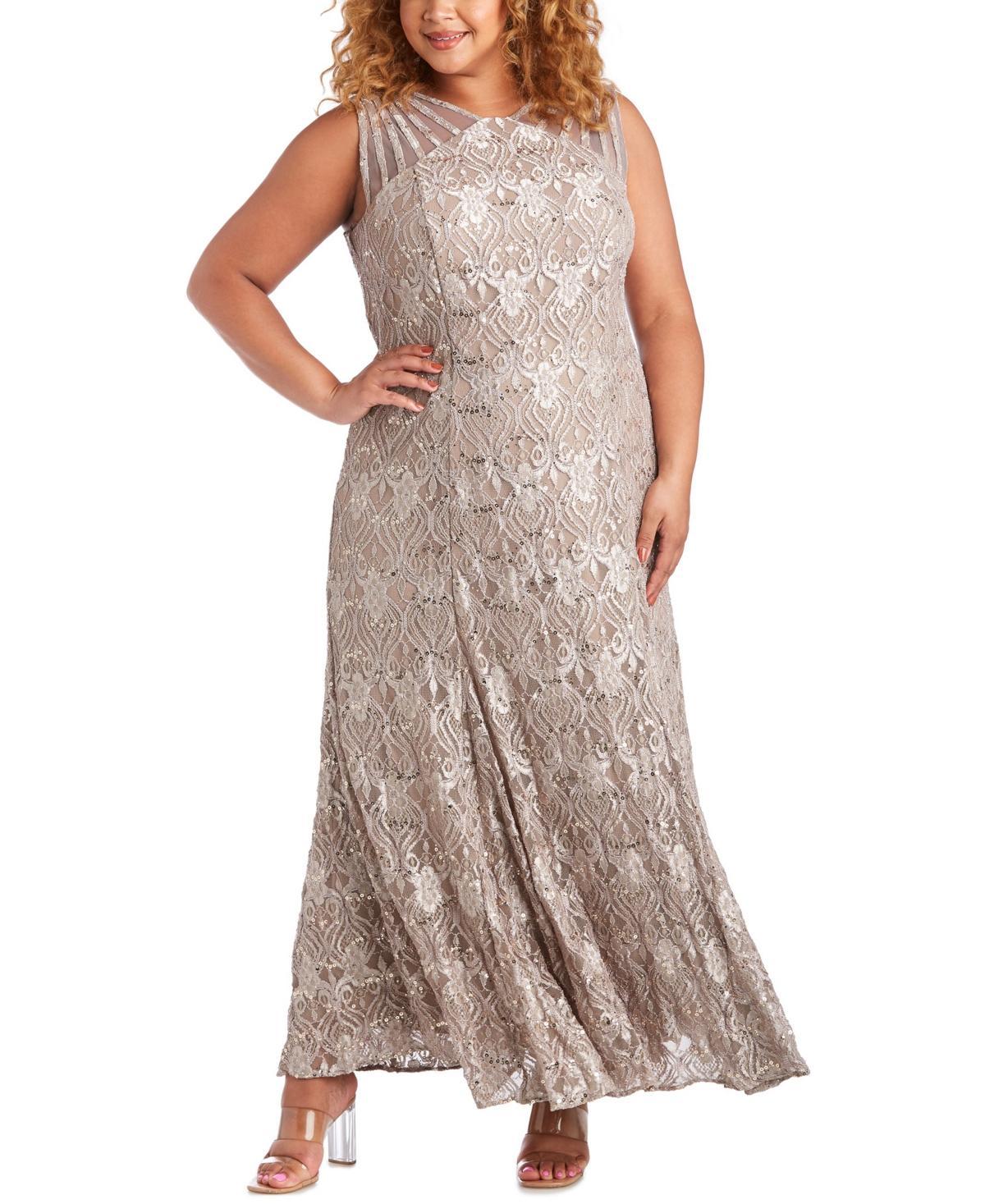 Women's R&M Richards Mermaid Lace Gown, Size: 16, Cadet Product Image