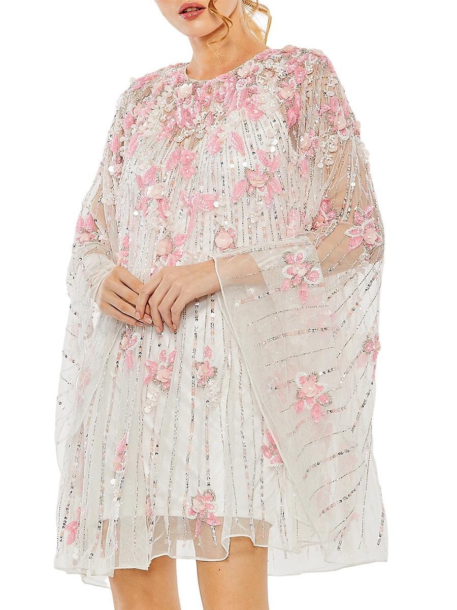 Womens Embellished Tulle Trapeze Dress Product Image