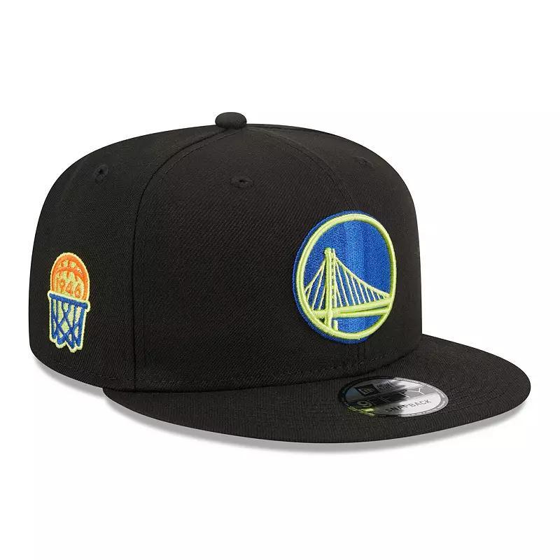 Mens New Era Golden State Warriors Neon Pop 9FIFTY Snapback Hat Product Image
