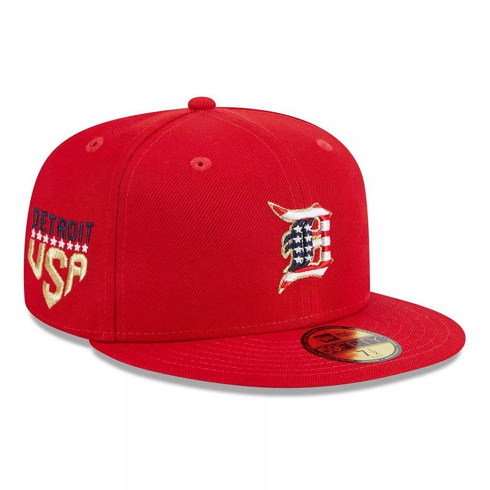 Men's New Era  Red Detroit Tigers 2023 Fourth of July 59FIFTY Fitted Hat, Size: 7 1/8 Product Image