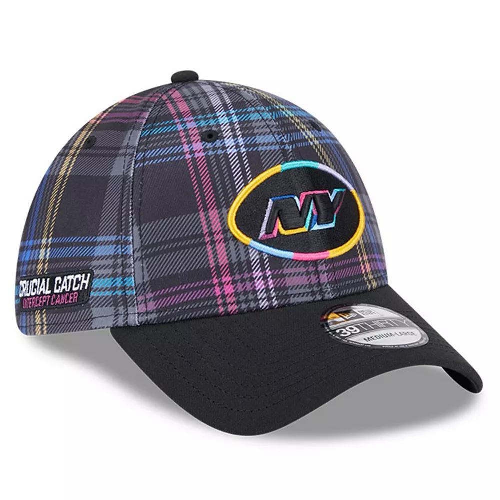 Men's New Era Black New York Jets 2024 NFL Crucial Catch Plaid 39THIRTY Flex Hat, Size: Small/Medium Product Image