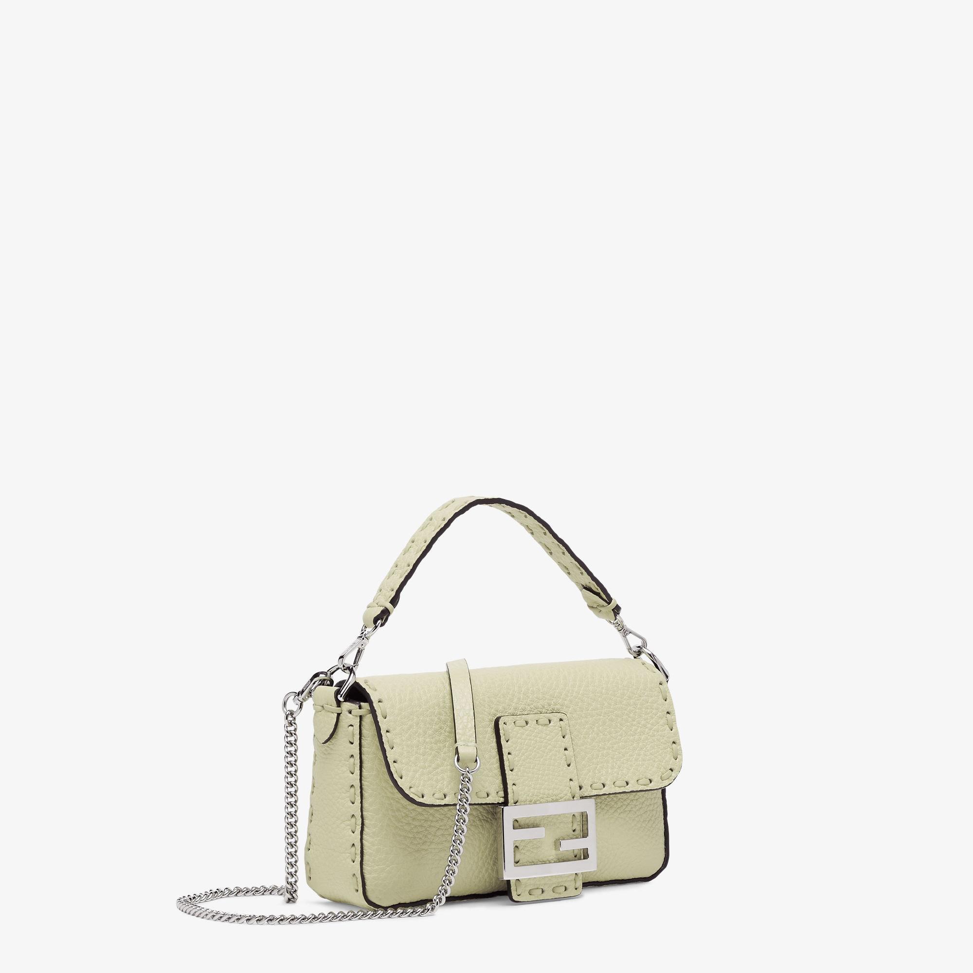 Baguette MiniSage green Selleria bag with 309 hand-sewn topstitches Product Image
