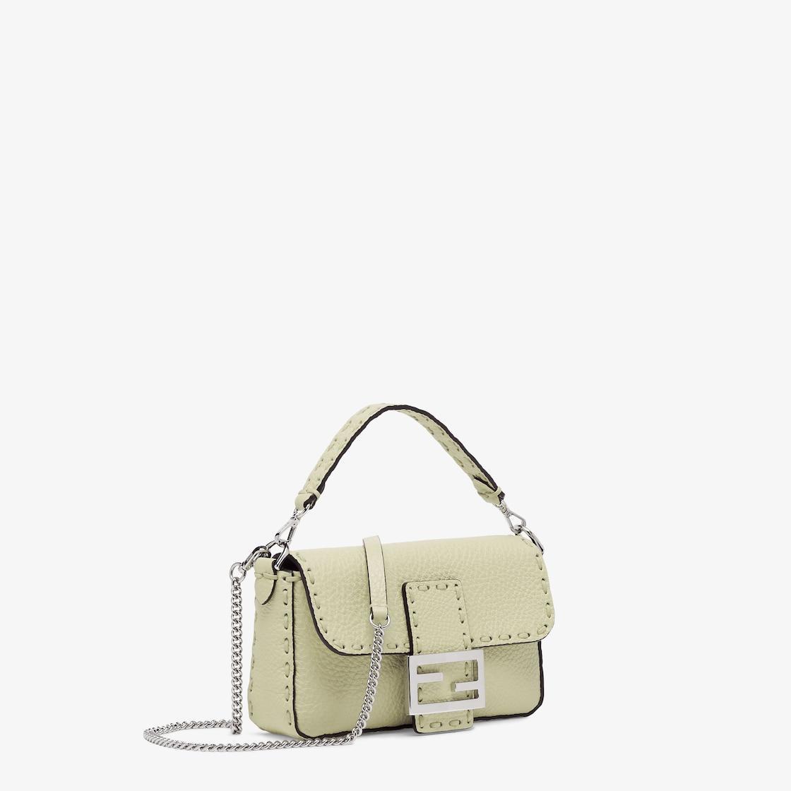 Baguette MiniSage green Selleria bag with 309 hand-sewn topstitches Product Image