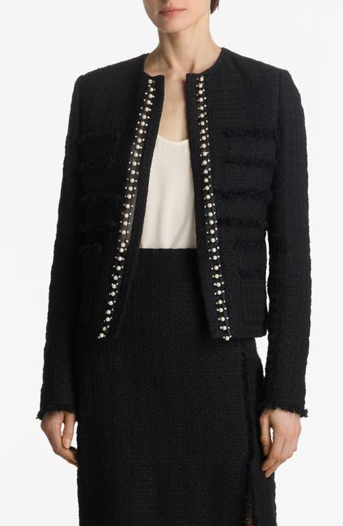 ST JOHN Embellished Tweed Jacket In Black Product Image