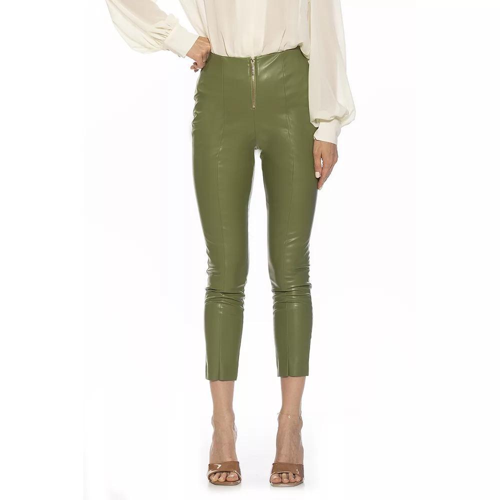 Women's ALEXIA ADMOR Faux-Leather Fitted Skinny Pants, Size: 8, Green Product Image