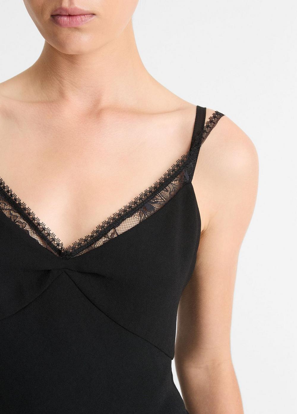 Womens Lace-Trim Camisole, Black, Size S Vince Product Image