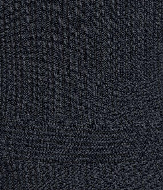 BOSS By Hugo Boss Fracie Ribbed Knit V-Neck Elbow Sleeve Fit-And-Flare Midi Dress Product Image