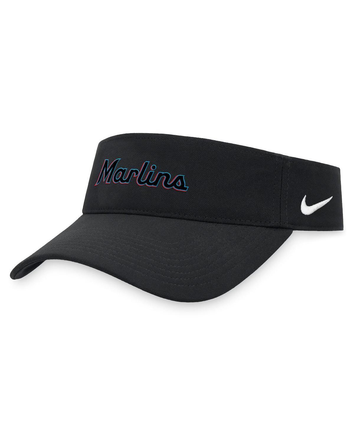 Men's Nike Black Miami Marlins Wordmark Performance Adjustable Visor Product Image