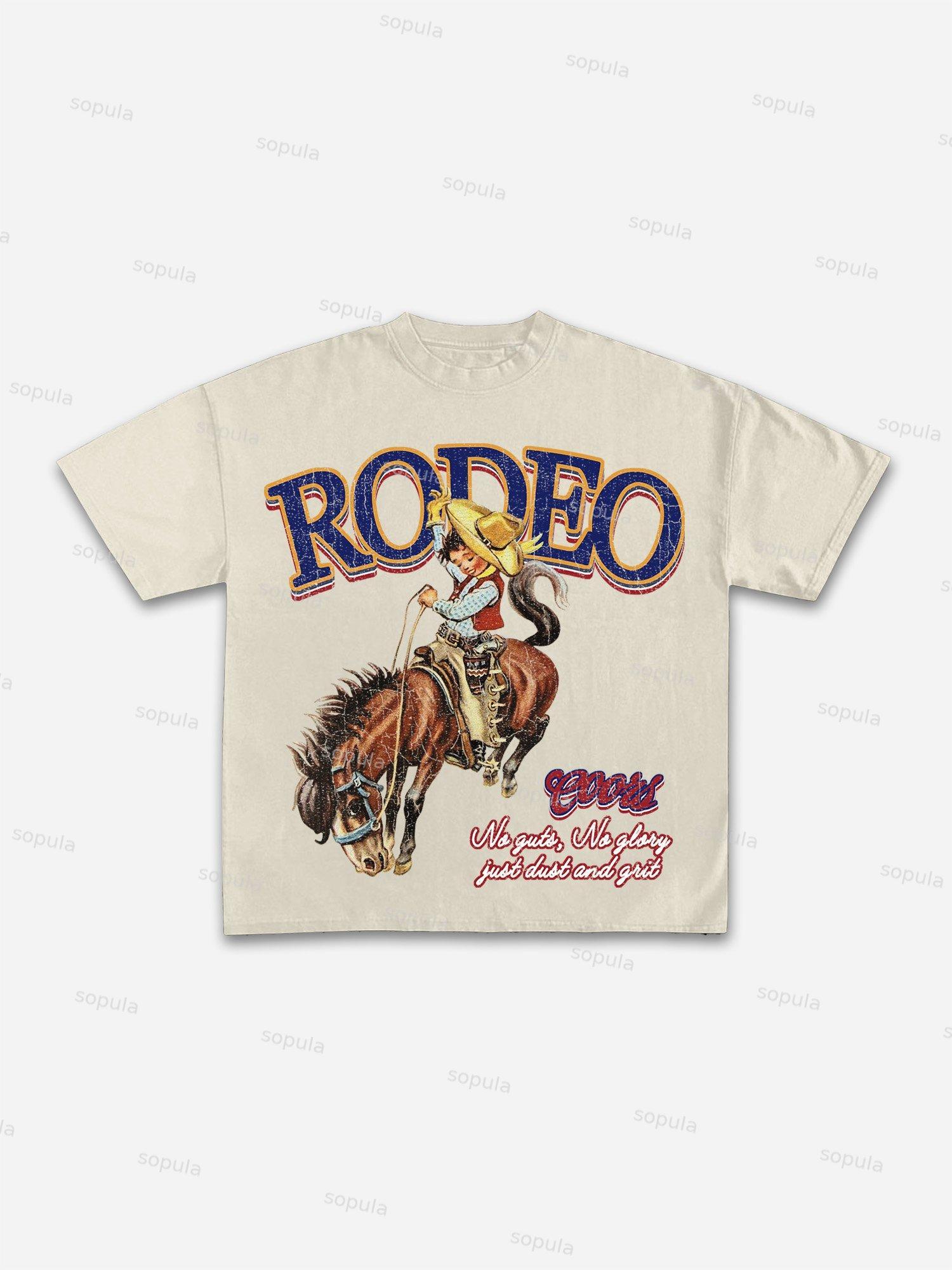 Rodeo Coors Cowboy Print Cotton T-shirt Product Image
