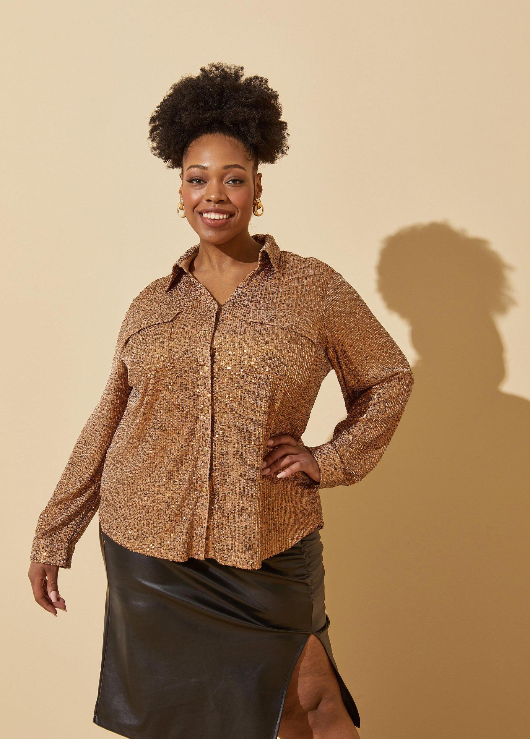 Sequined Mesh Shirt Product Image