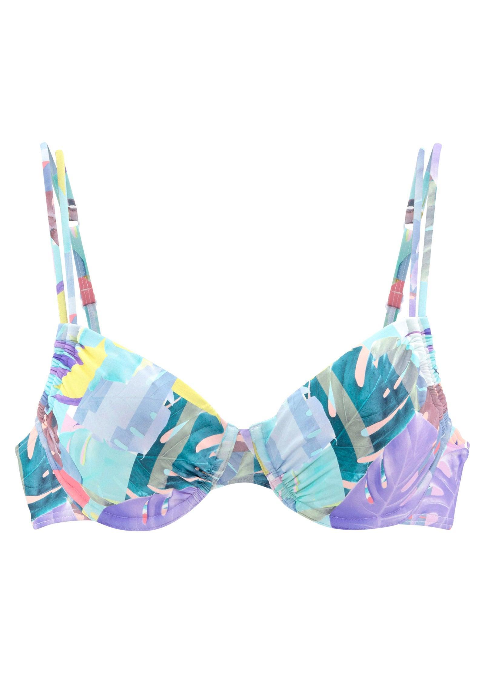 Underwire Bikini Top - Pastel Tropical Floral Product Image