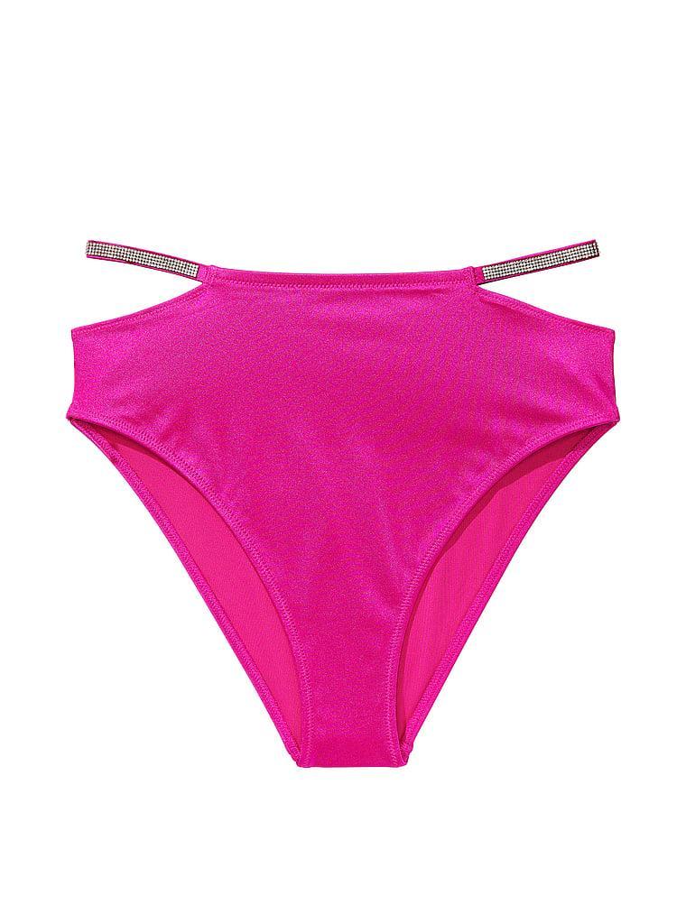Shine Strap High-Waist Cheeky Bikini Bottom Product Image