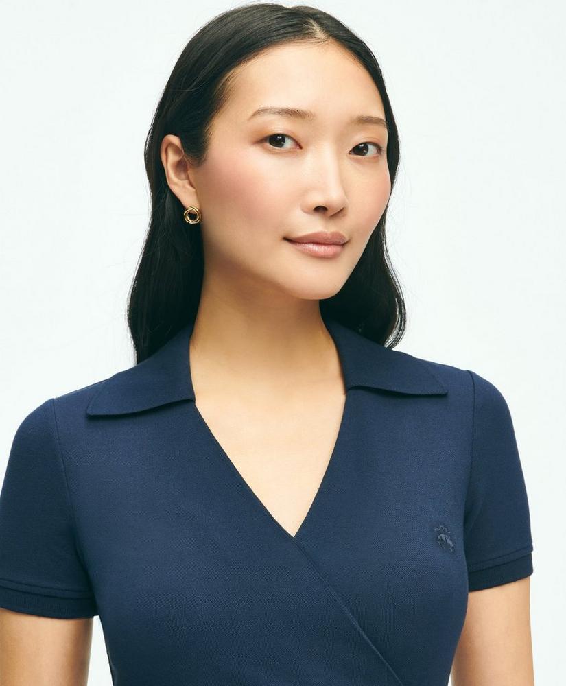 Polo Wrap Dress in Pique Cotton Modal Blend Product Image