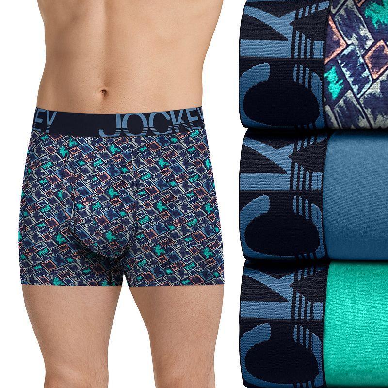 Men's Jockey® ActiveStretch™ 3-Pack 4" Boxer Briefs, Size: Large, Navy Gray Product Image