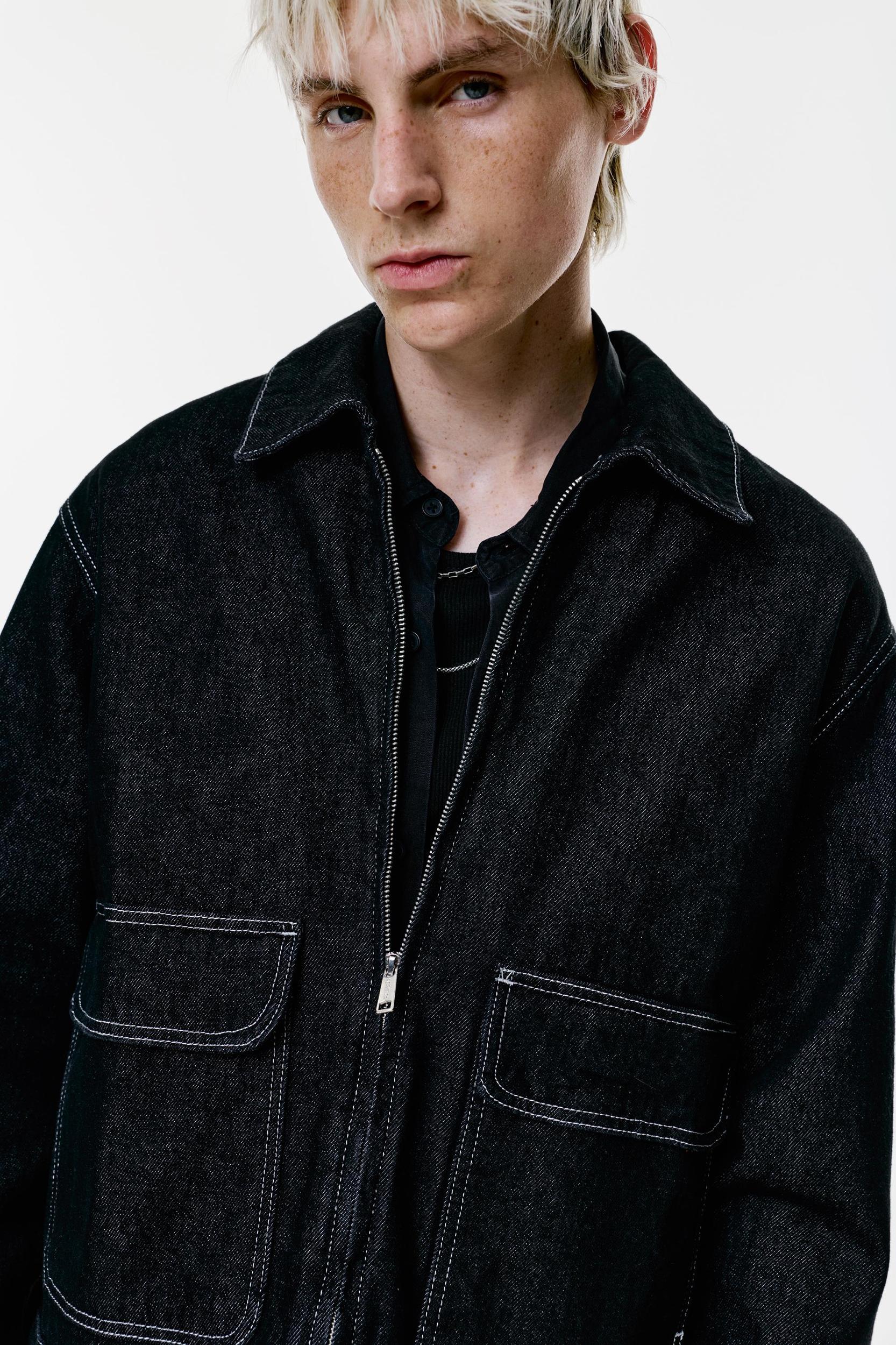 Denim jacket with pockets Product Image