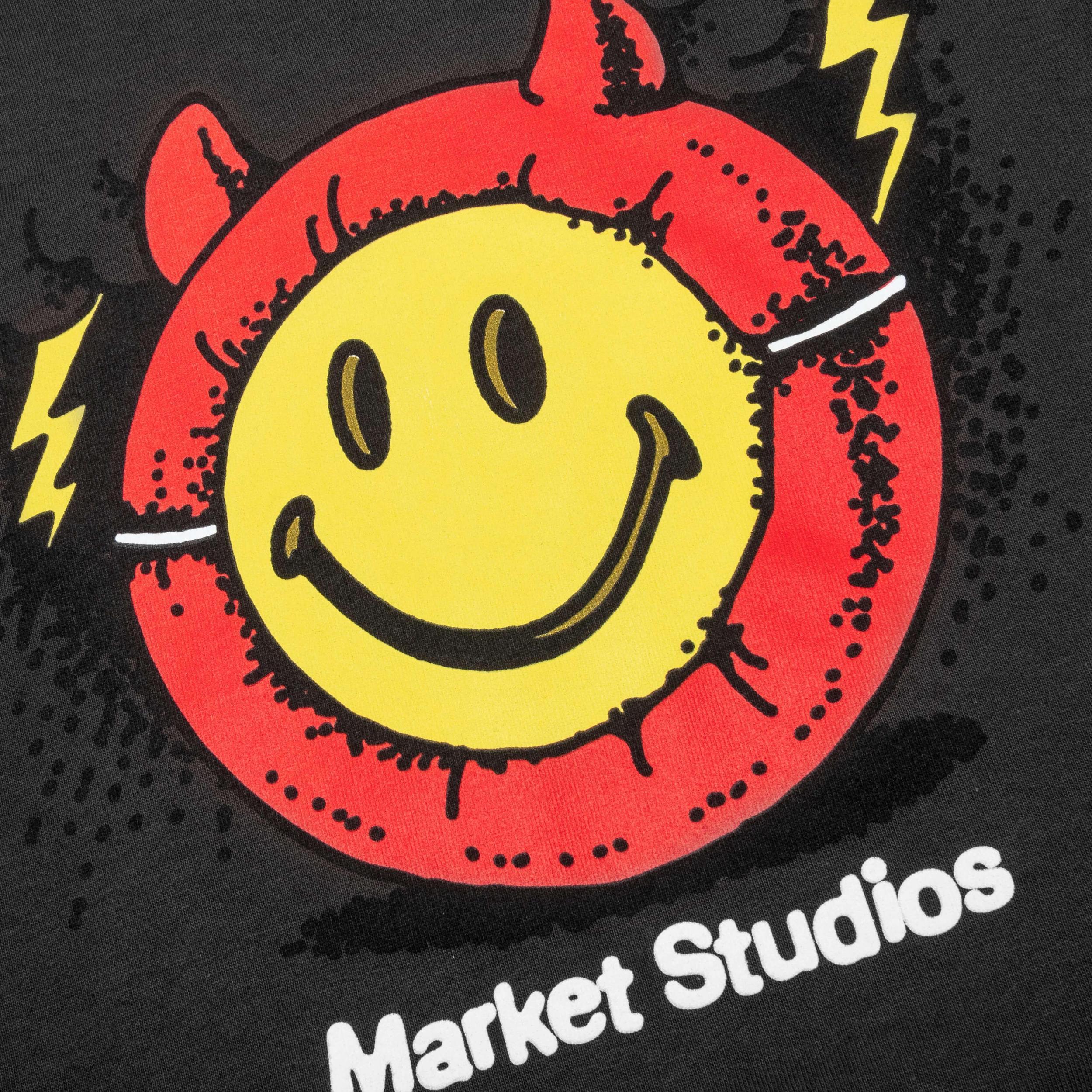 Smiley Masked T-Shirt - Washed Black Male Product Image