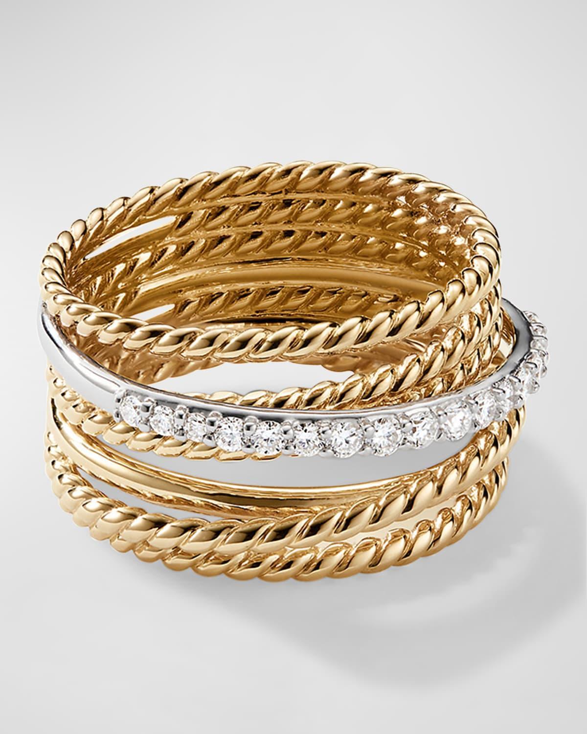 Womens Crossover Ring in 18K Yellow Gold Product Image