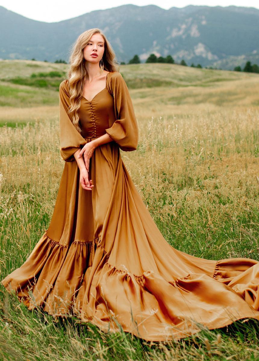 Lorna Impact Dress in Dark Honey Female Product Image