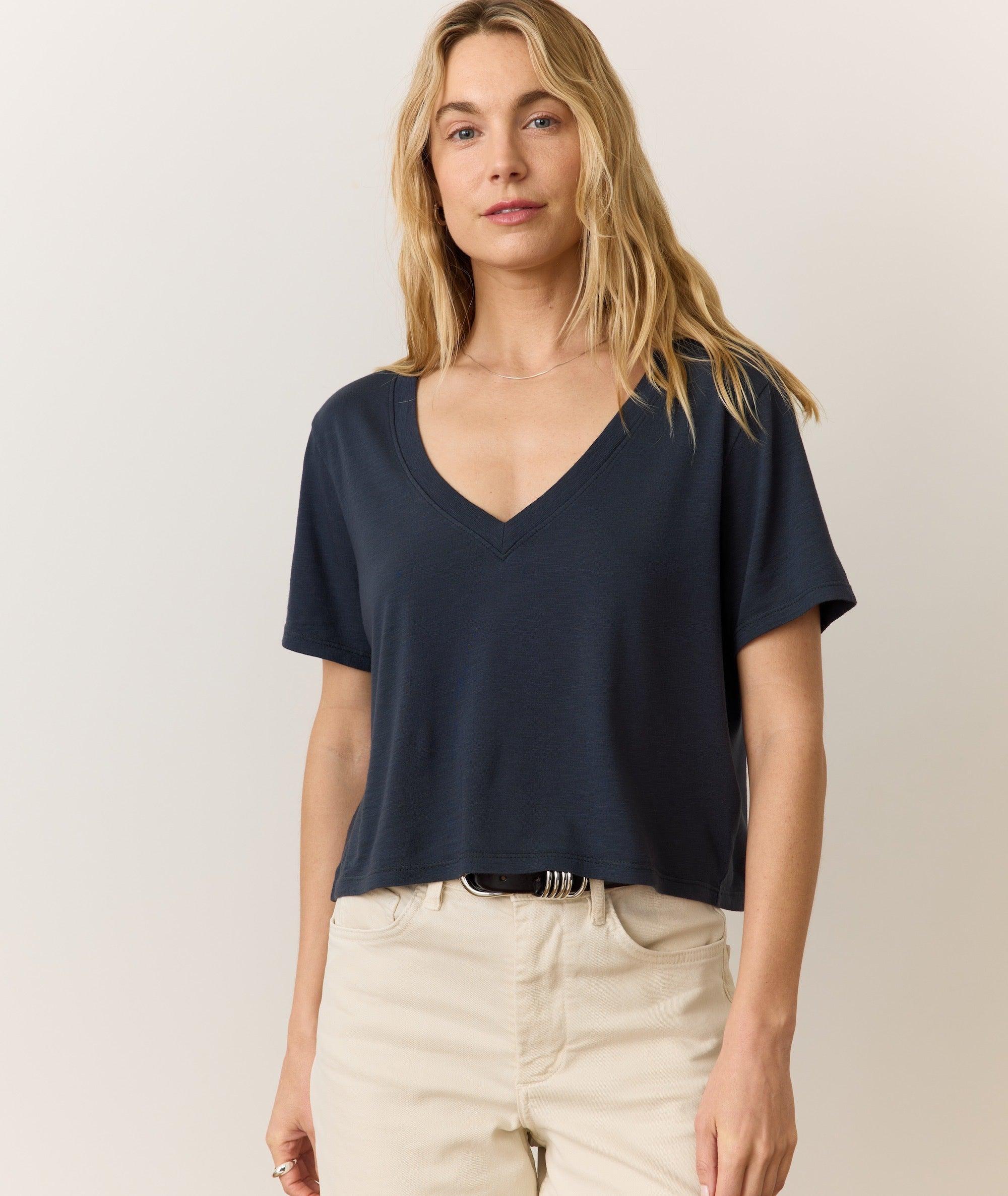 Boyfriend V-Neck Crop Product Image